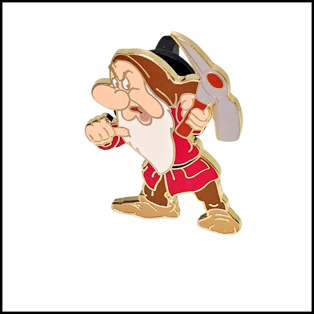 Disney Snow‎ White Grumpy Dwarf Pin Trading 2002 Enamel 8590 Pick Axe